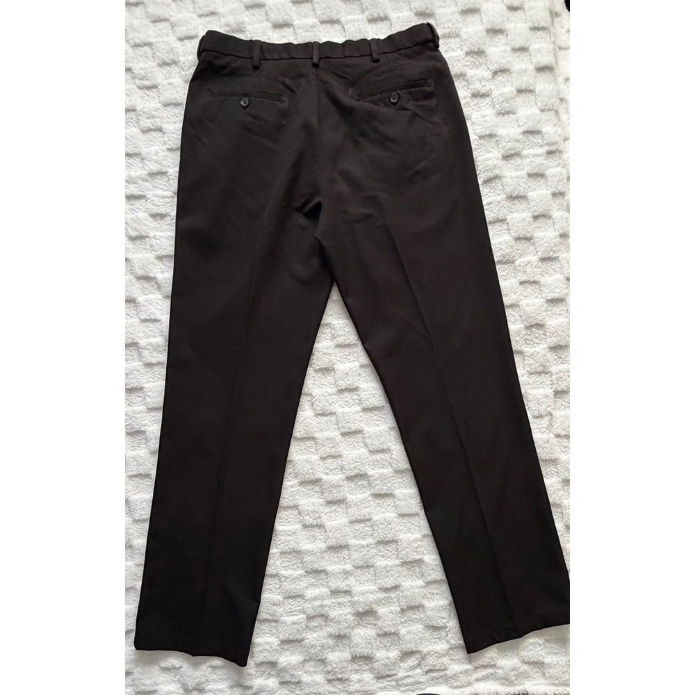 Haggar Cool 18 Pro Mens Pants 35x34 Black Classic Fit Pleated Dress Trousers - Picture 4 of 11